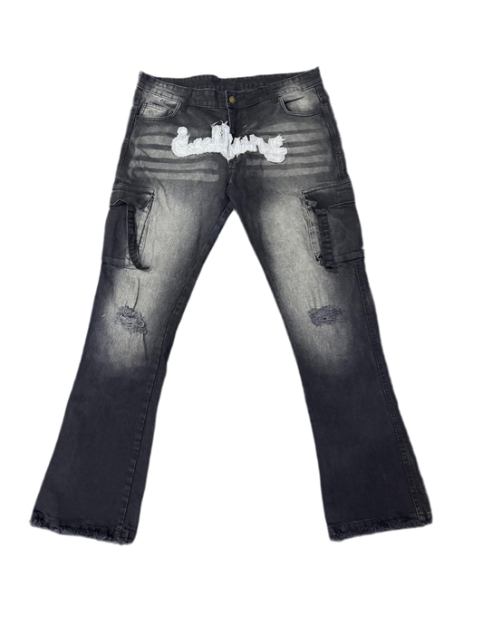 “Culture Script” Cargo Jeans