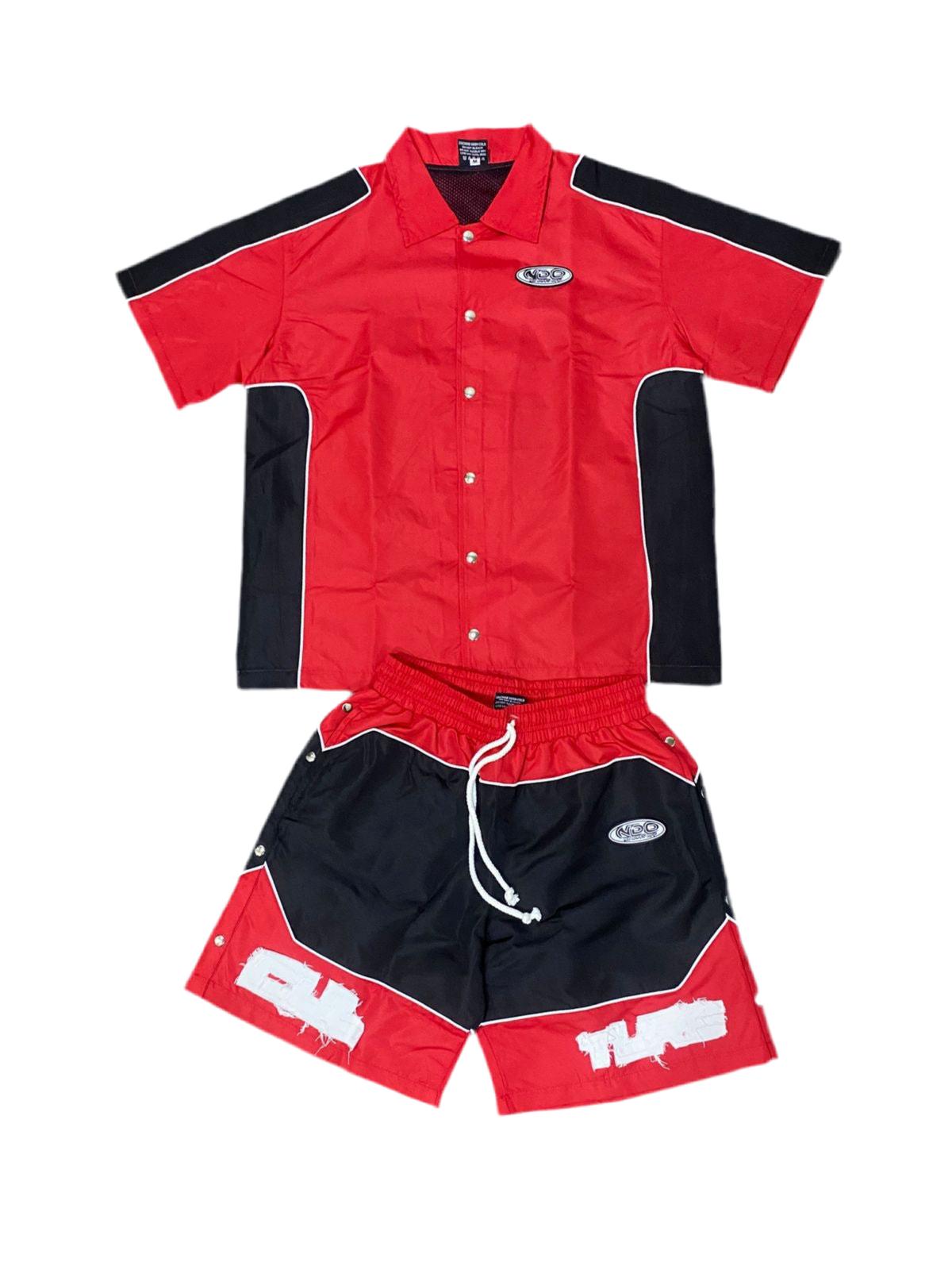 Snap Panel Short Set Red