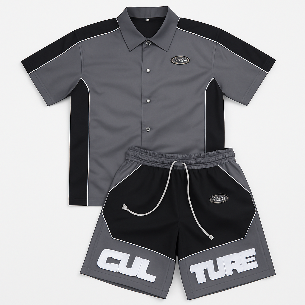 Snap Panel Short Set Black