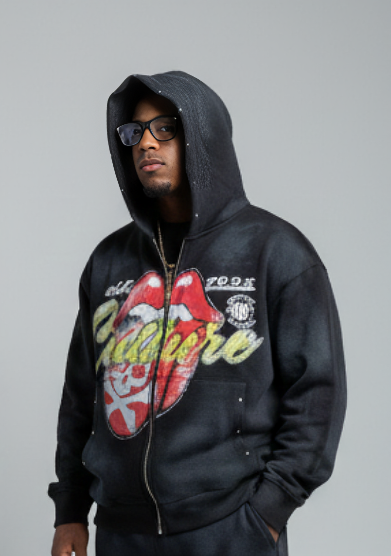 "Rolling Stone" Oversized Zip-up